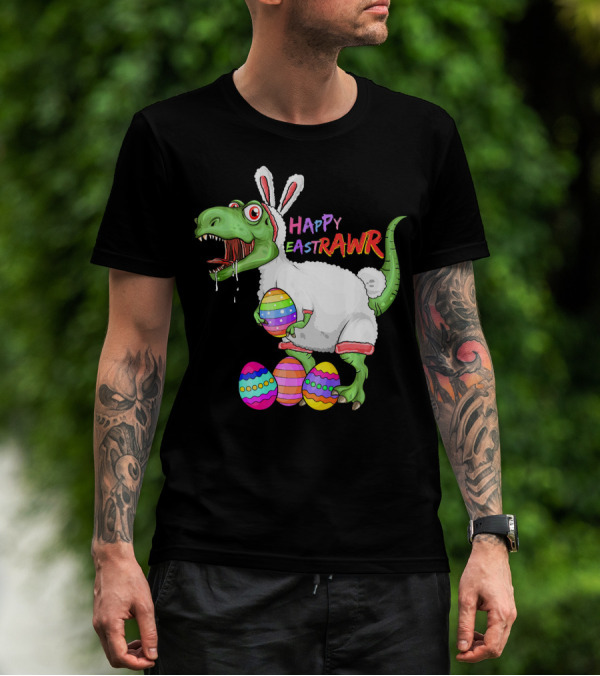 Happy Eastrawr Dinosaur Rex Easter Eggs Bunny Costume T-Shirt
