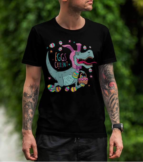 EGGScellent Dinosaur Bunny With Easter Eggs T-Shirt