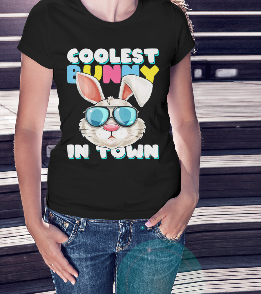 Coolest Bunny In Town Easter Bunny Costume T-Shirt