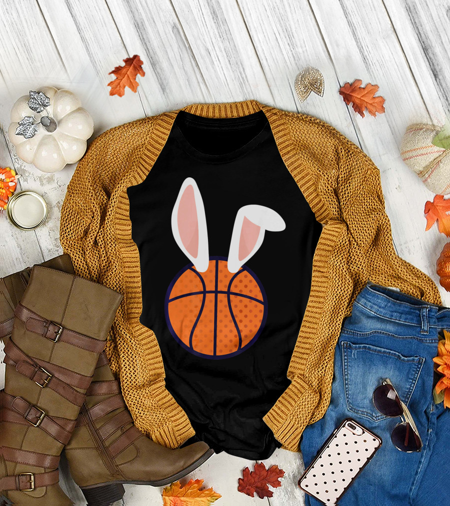 Basketball Bunny Ears Easter Slam Dunk Fun T-Shirt