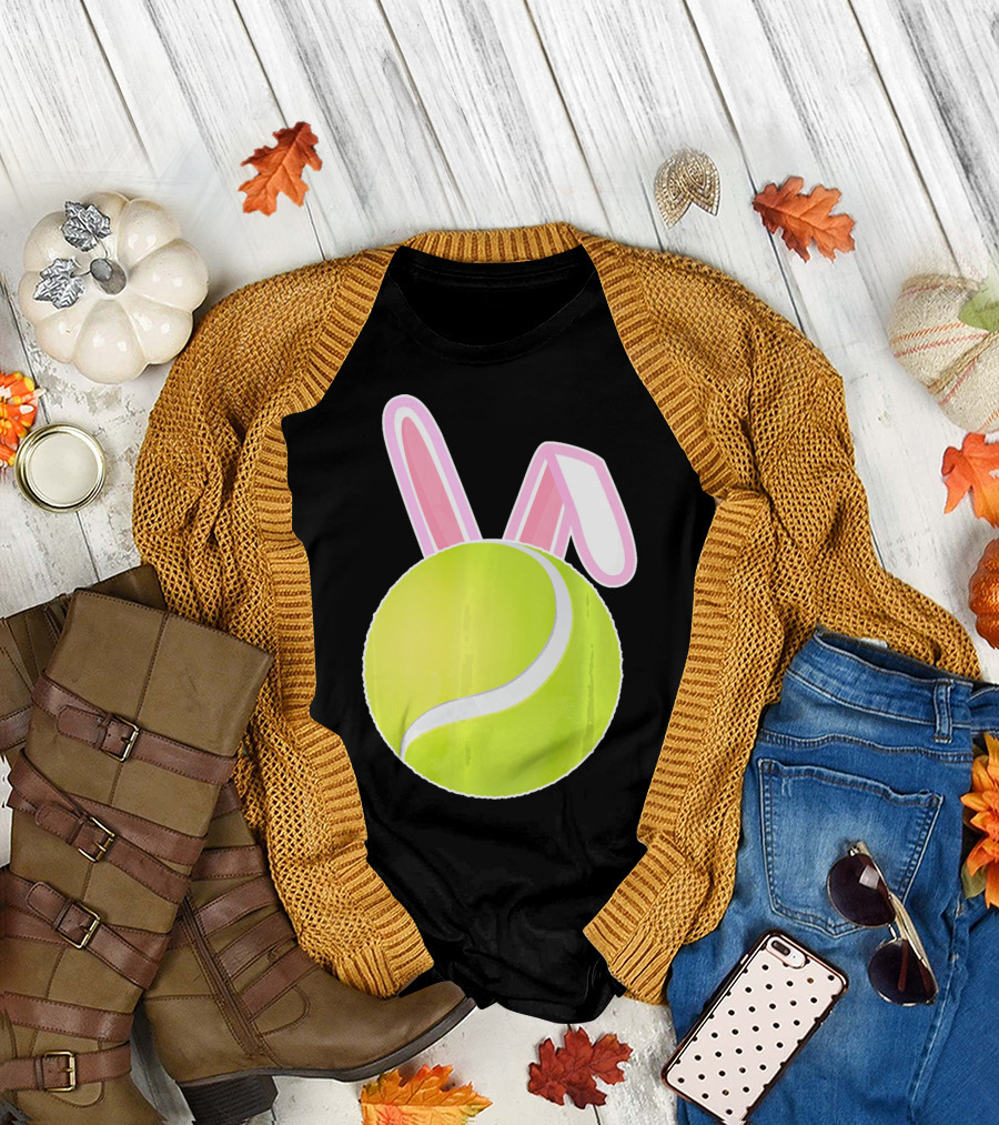 Tennis Ball with Easter Bunny Ears T-Shirt