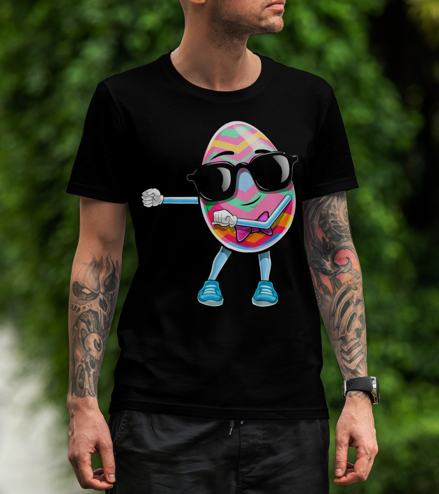 Flossing Easter Egg Kids Funny Dance With Sunglasses T-Shirt