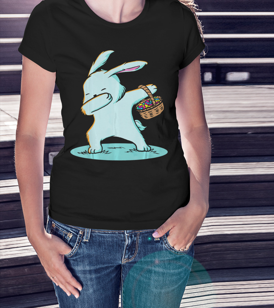 Easter Bunny Dab With Basket Of Eggs For Boys T-Shirt
