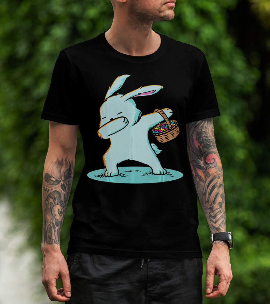Easter Bunny Dab With Basket Of Eggs For Boys T-Shirt