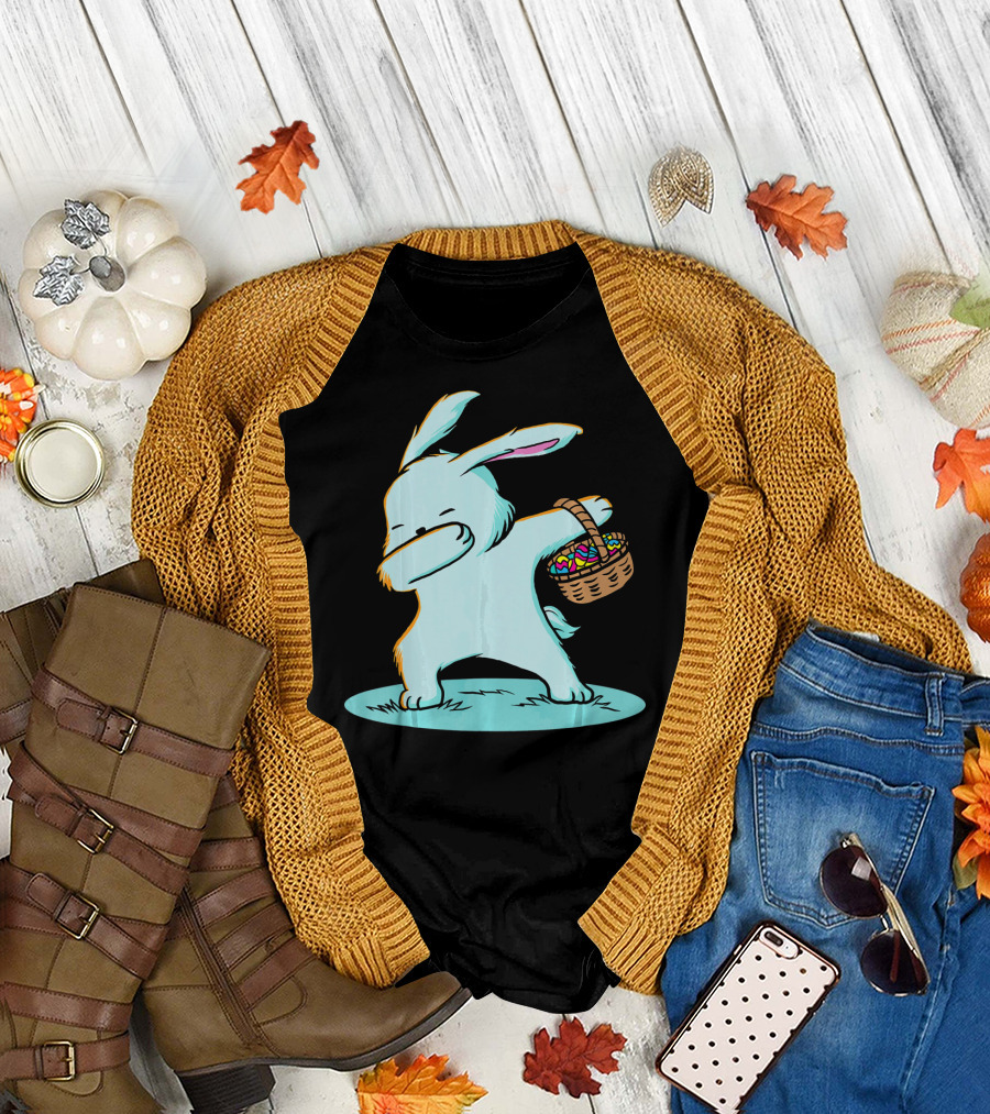 Easter Bunny Dab with Basket of Eggs for Boys T-Shirt
