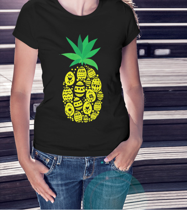 Funny Pineapple Easter Eggs Hunting East T-Shirt