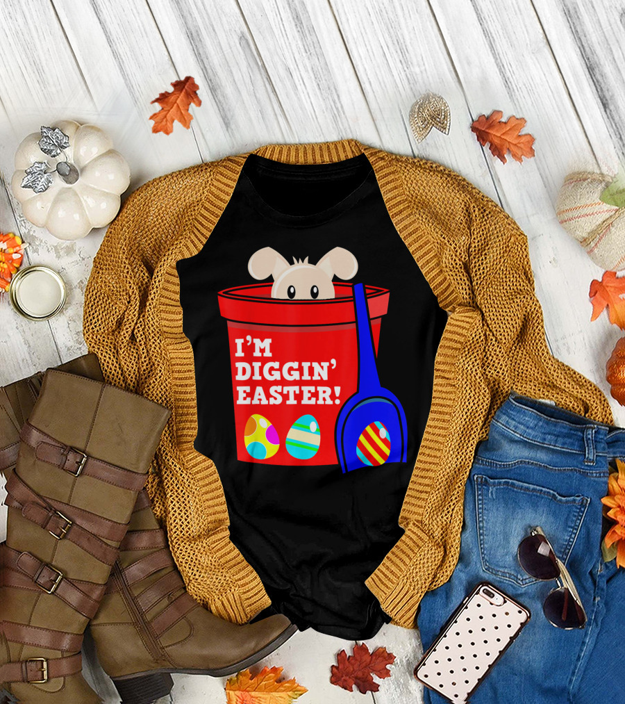 I'm Diggin' Easter Bunny in Bucket with Eggs T-Shirt