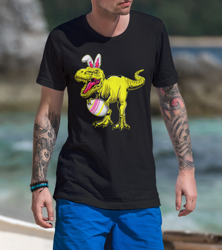 Tyrannosaurus Rex Easter Bunny Dinosaur With Egg T-Shirt