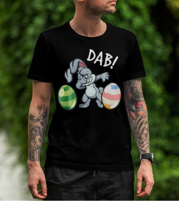 Easter Bunny Dab With Colorful Eggs T-Shirt