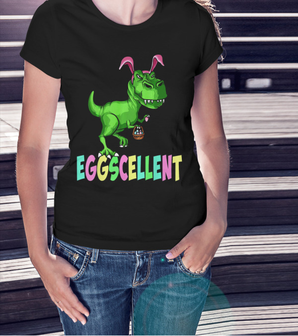 Eggscellent Easter Bunny Dinosaur T-Shirt