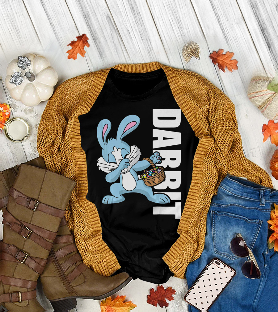 Easter Basket Stuffers Kids Dabbin Dabbit Rabbit with Eggs T-Shirt