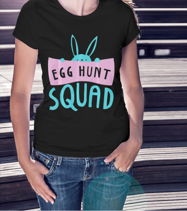 Egg Hunt Squad Easter Bunny Banner T-Shirt