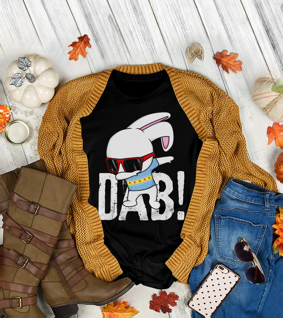 Dabbing Bunny Hip Hop Easter Dab with Sunglasses T-Shirt