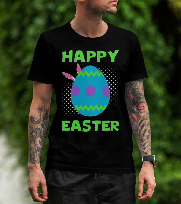 Happy Easter Colorful Egg Bunny Ears T-Shirt