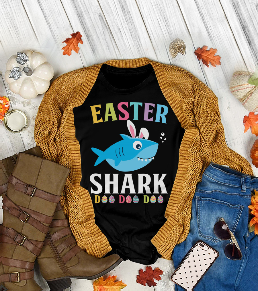 Easter Shark Bunny Do Do Do Kids Toddler T-Shirt
