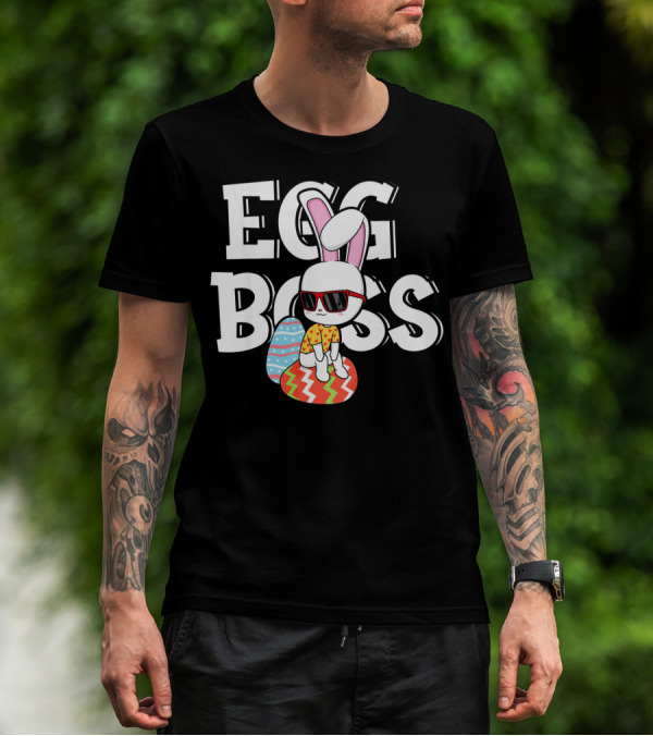EGG BOSS Funny Easter Egg Bunny With Sunglasses T-Shirt