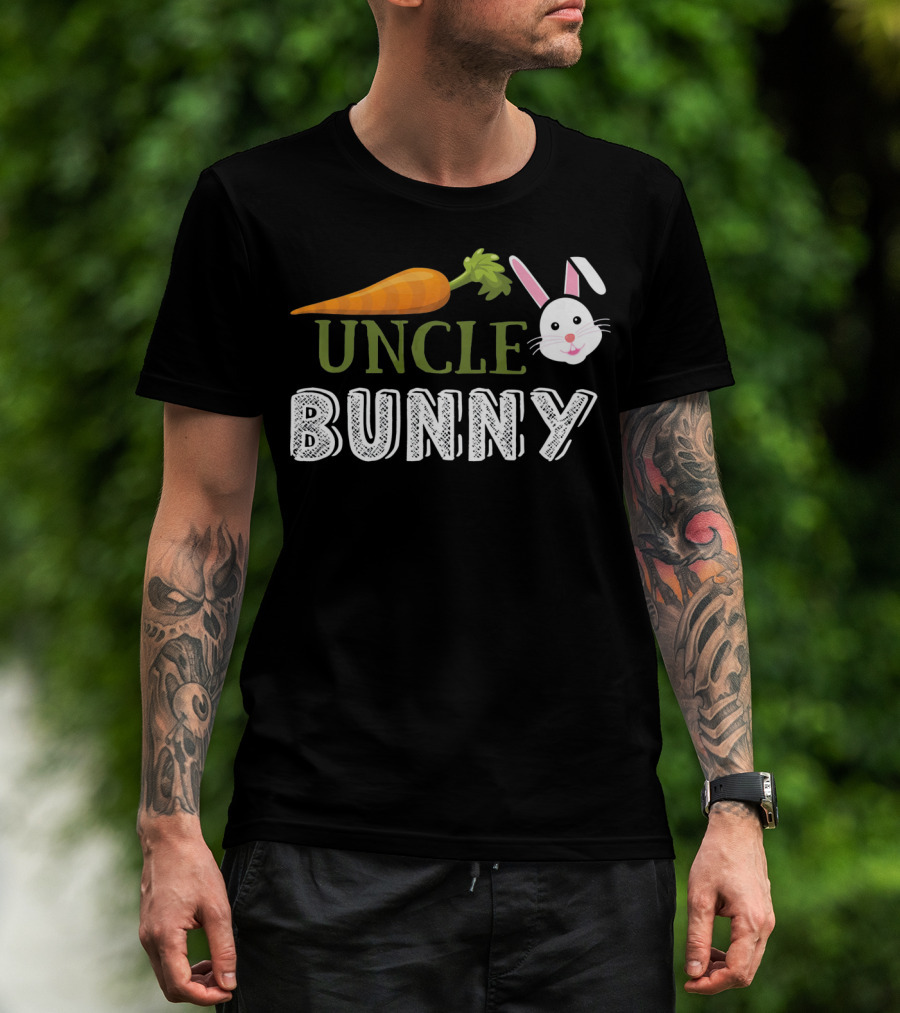 Uncle Bunny Easter Carrot Rabbit Head T-Shirt