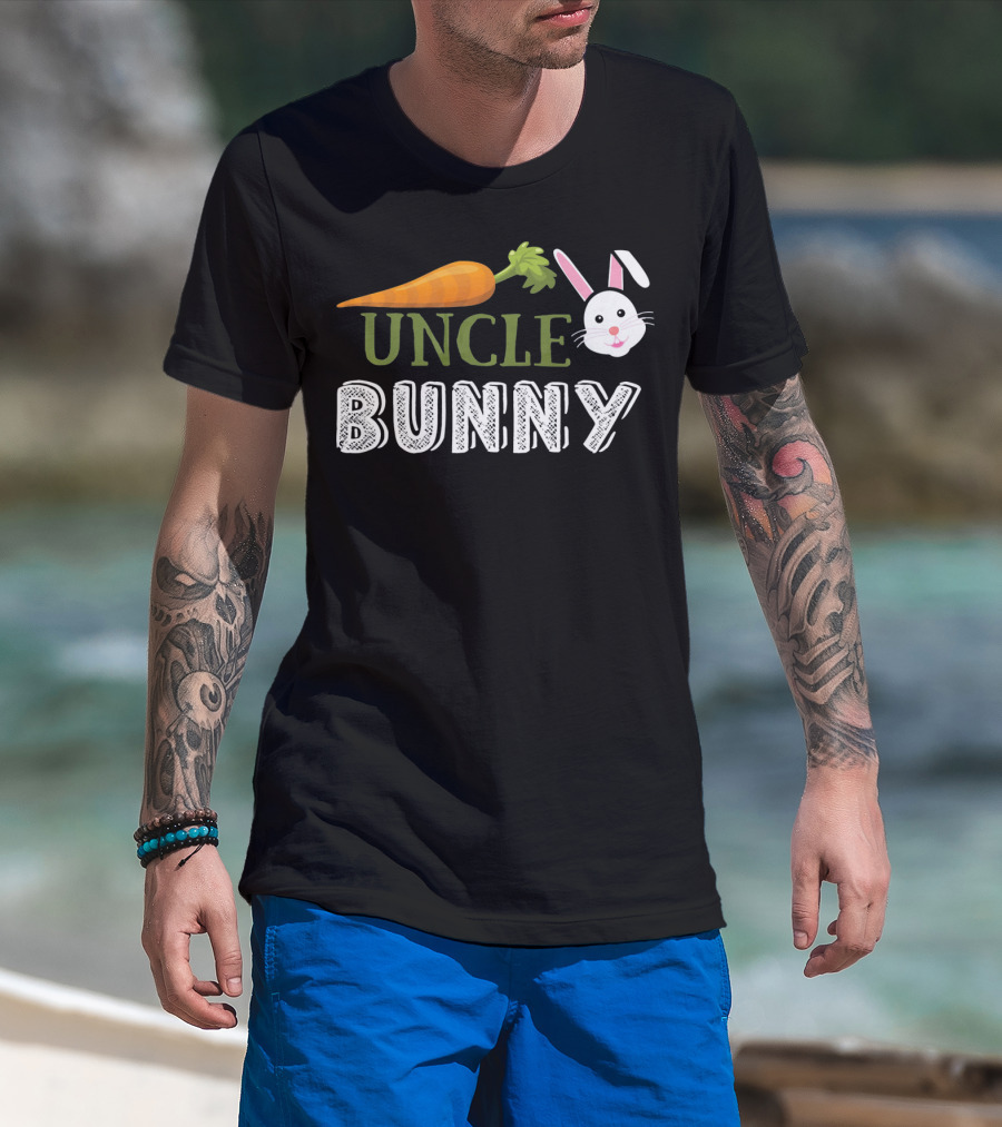 Uncle Bunny Easter Carrot Rabbit Head T-Shirt