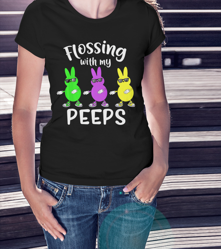 Flossing With My Peeps Bunny Dancing Fun T-Shirt