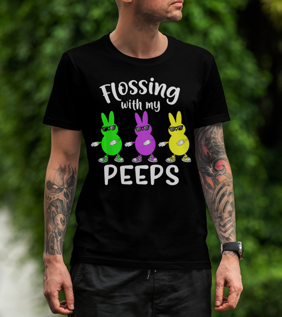 Flossing With My Peeps Bunny Dancing Fun T-Shirt
