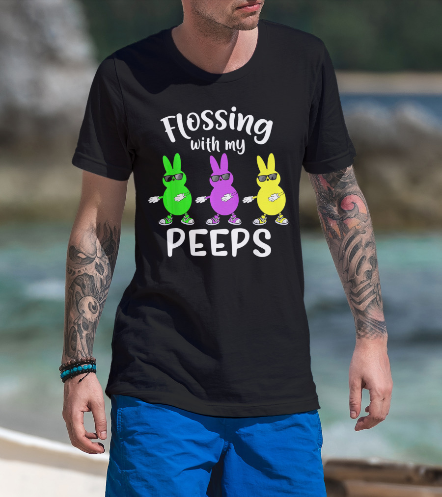 Flossing With My Peeps Bunny Dancing Fun T-Shirt