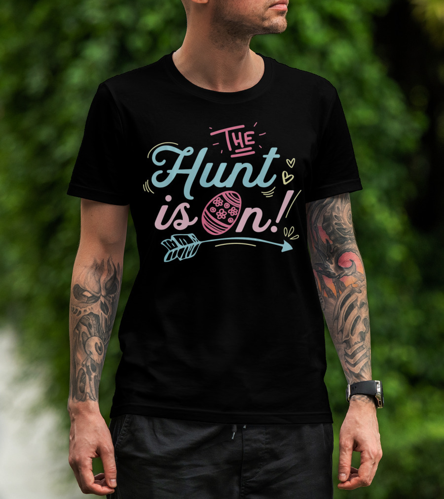 The Hunt Is On With Easter Egg And Arrow T-Shirt