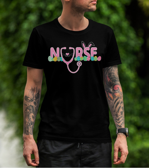 Nurse Stethoscope Easter Egg Bunny Ears T-Shirt