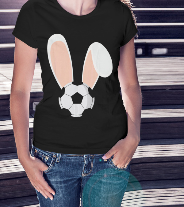 Easter Rabbit Bunny Ears Soccer Ball Combination T-Shirt