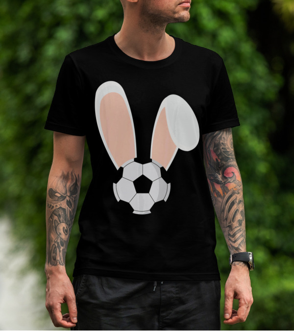 Easter Rabbit Bunny Ears Soccer Ball Combination T-Shirt