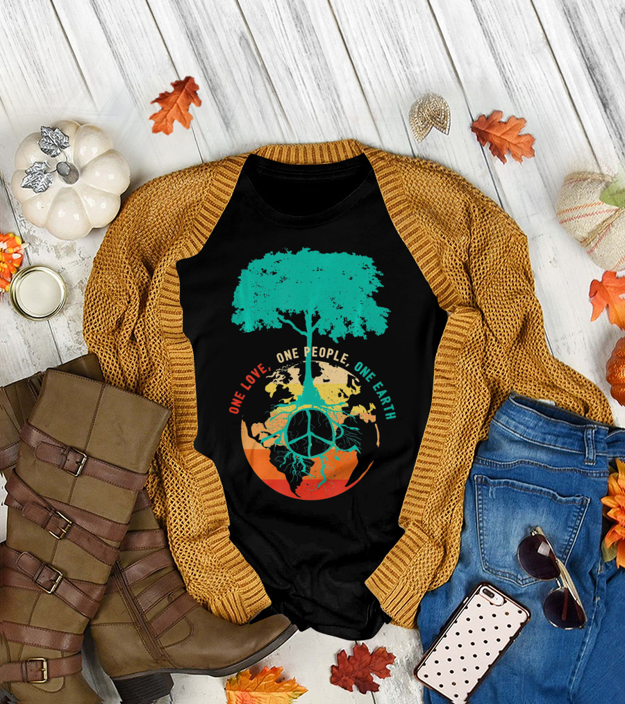 One Love One People One Earth Peace Tree T-Shirt