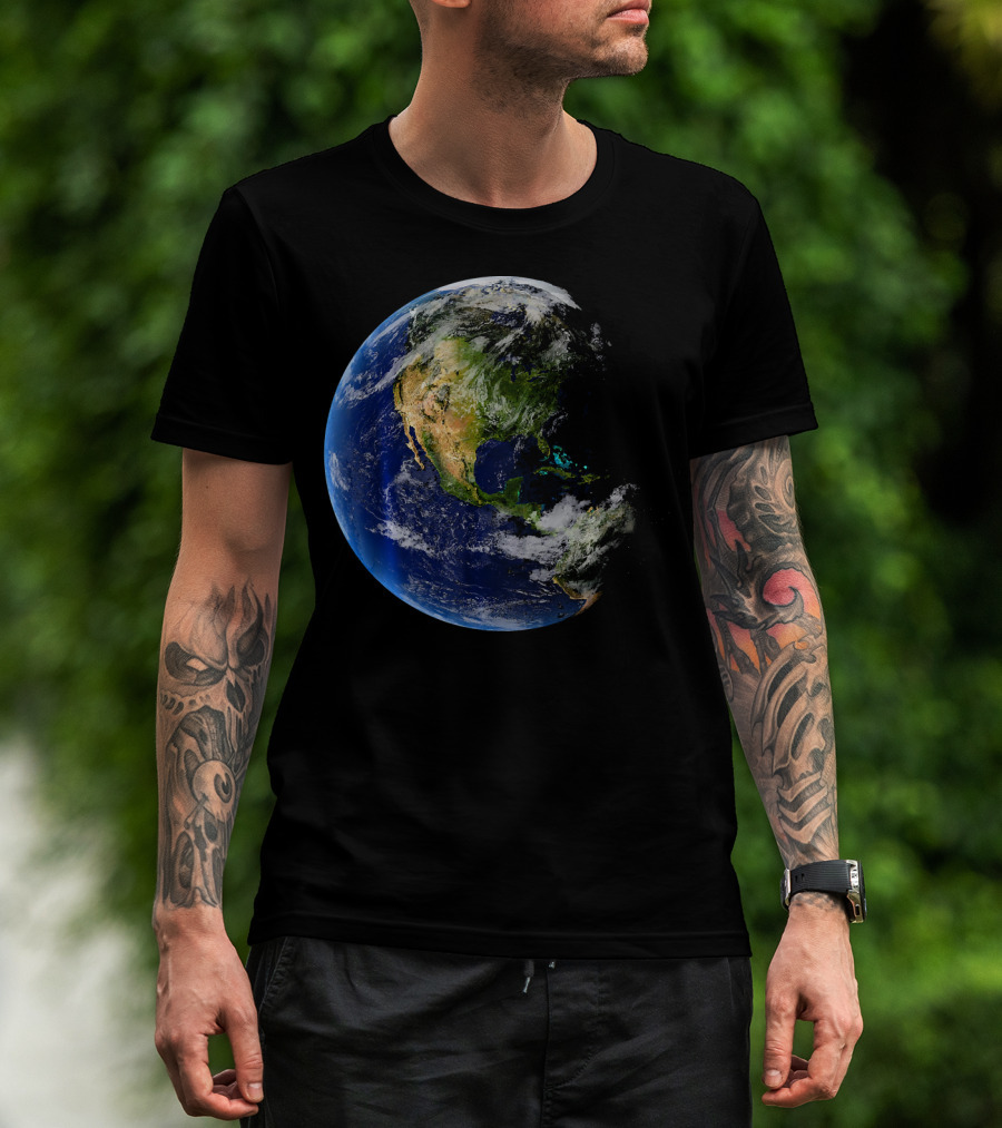 Planet Earth North America Globe T-Shirt