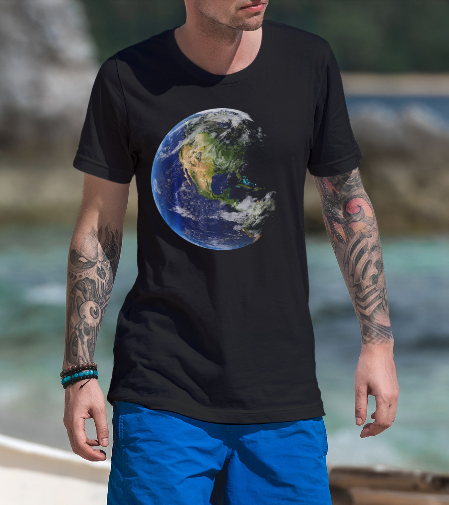 Planet Earth North America Globe T-Shirt