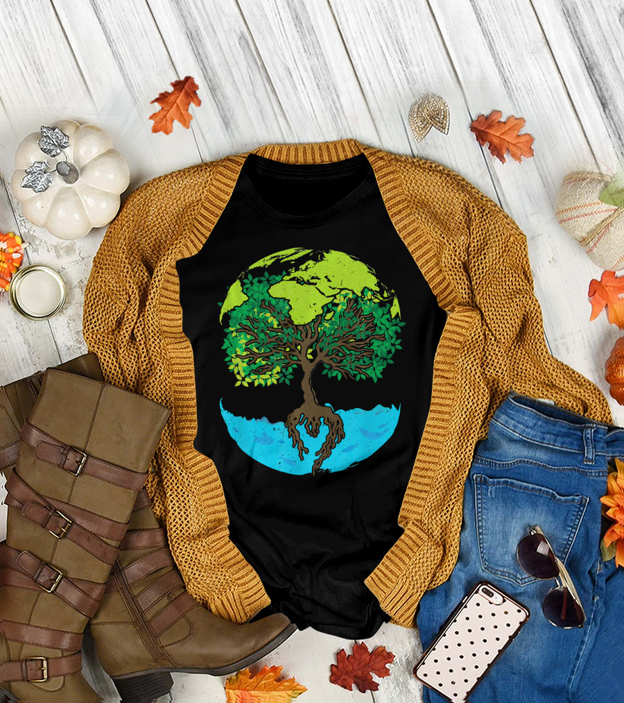 World Environment Earth Day Save The Tree Planet Nature Conservation T-Shirt