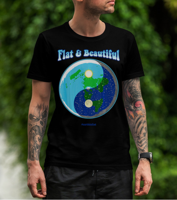 Flat And Beautiful Earth Ying Yang #earthisflat T-Shirt