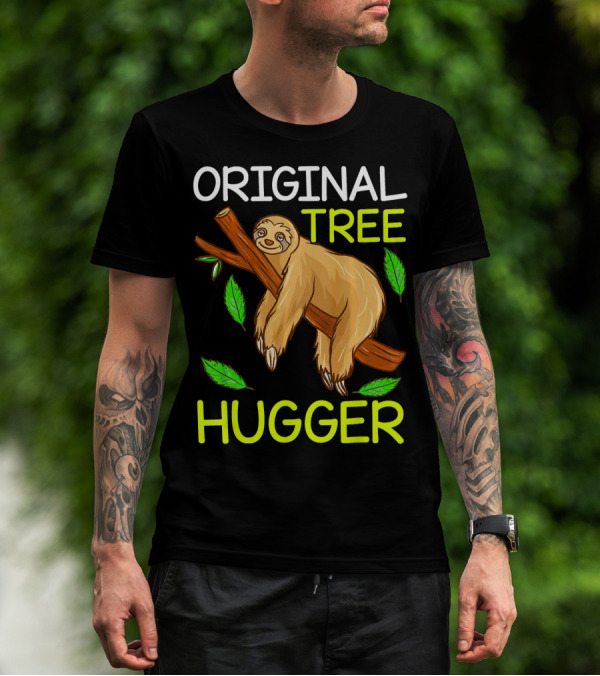 Original Tree Hugger Sloth Environmental Climate T-Shirt