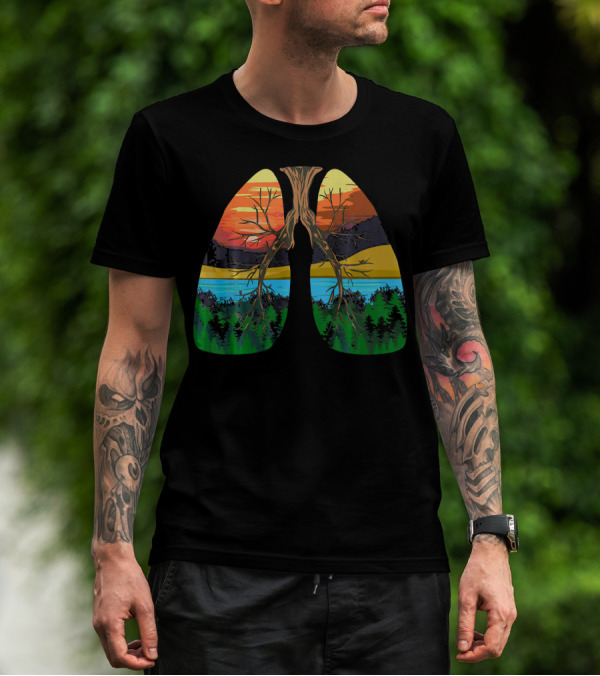 Lungs Of Nature With Forest Landscape For Earth Day Environment T-Shirt
