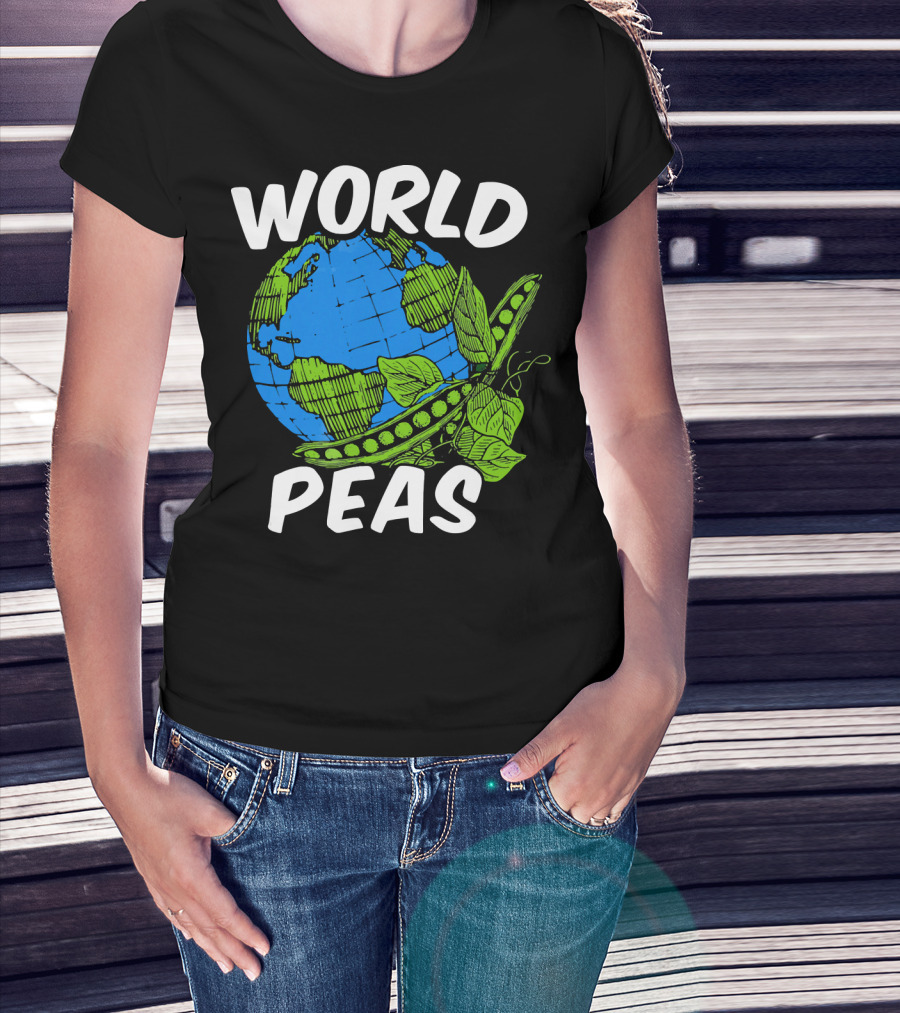 World Peas Pun Funny Peace On Earth T-Shirt