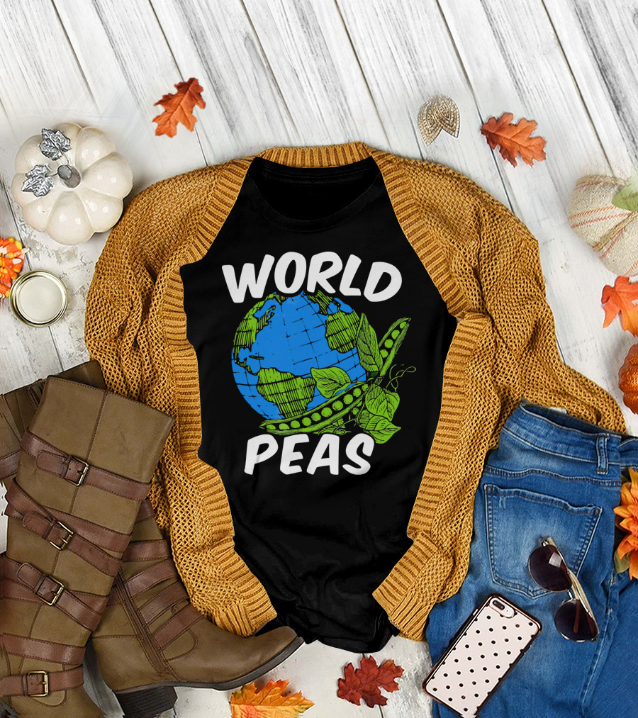 World Peas Pun Funny Peace on Earth T-Shirt