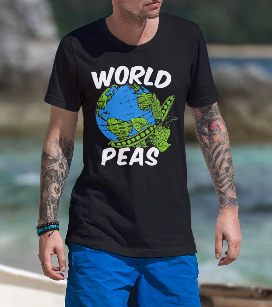 World Peas Pun Funny Peace On Earth T-Shirt