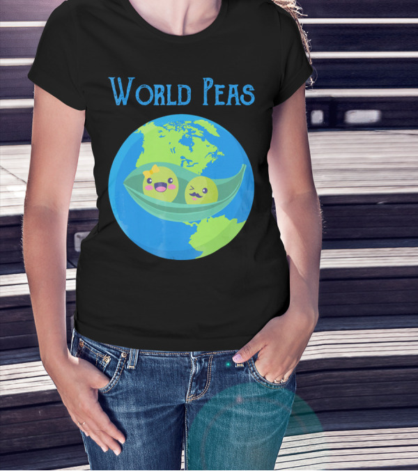 World Peas Give Peas A Chance Earth Peapod T-Shirt