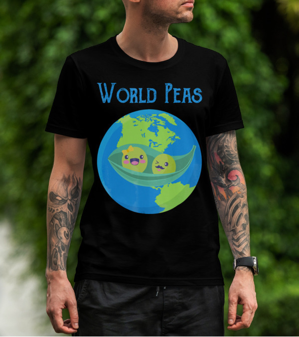 World Peas Give Peas A Chance Earth Peapod T-Shirt