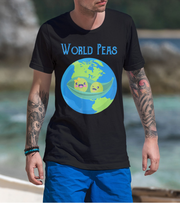 World Peas Give Peas A Chance Earth Peapod T-Shirt
