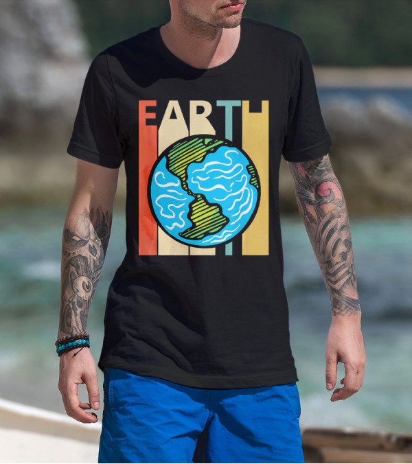 Earth Vintage Retro Planet Earth Astronomy T-Shirt