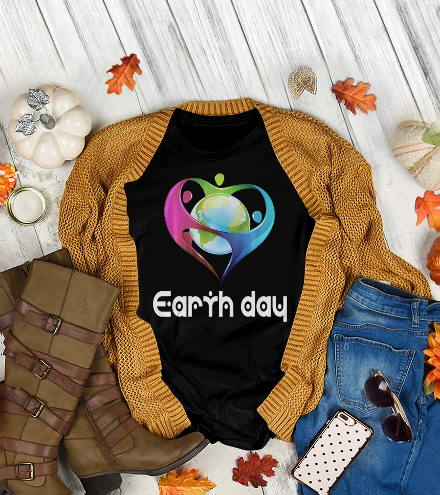 Earth Day Heart Globe Unity T-Shirt