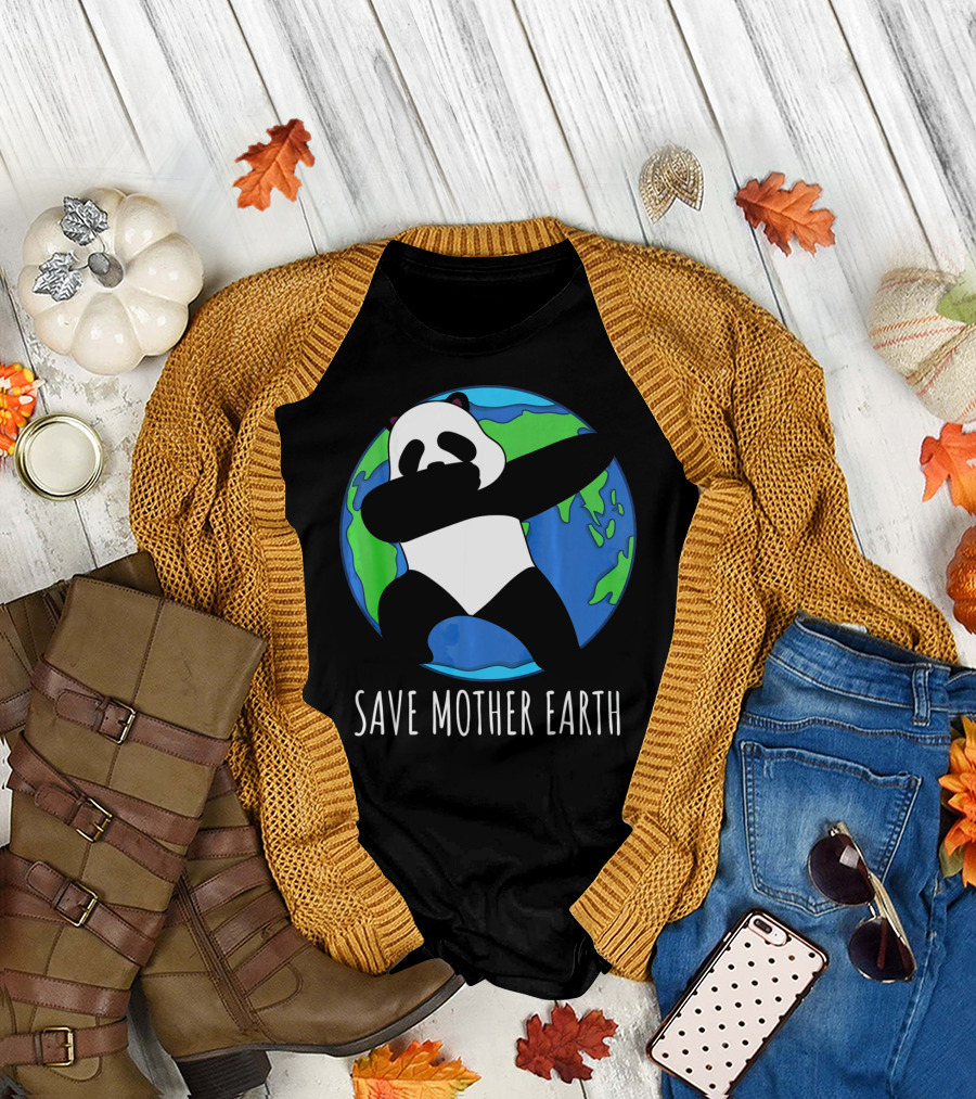 Earth Day Panda Dabbing Save Mother Earth T-Shirt