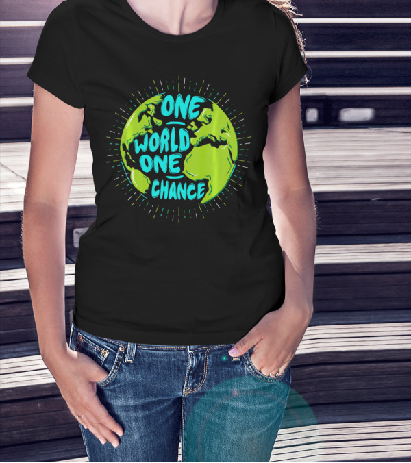 One World One Chance Planet Earth Climate Protection T-Shirt