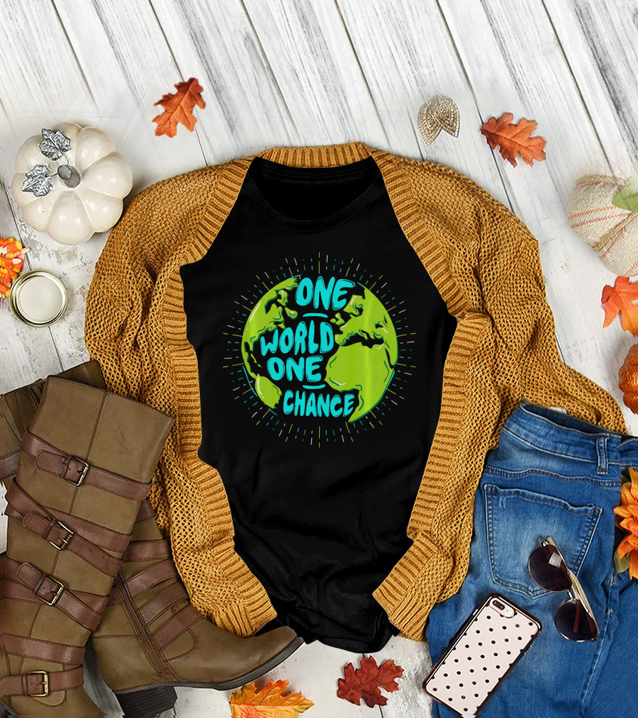 One World One Chance Planet Earth Climate Protection T-Shirt