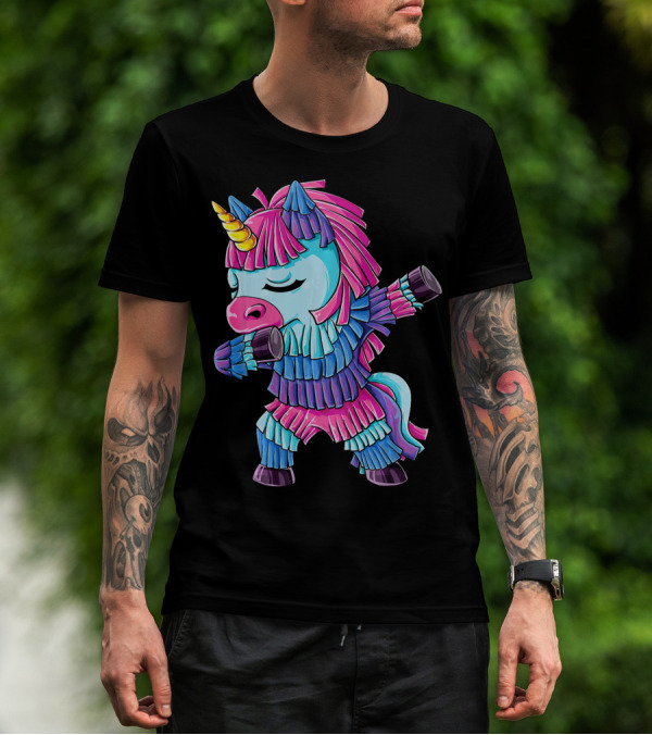 Dabbing Unicorn Pinata Funny Cinco De Mayo Party T-Shirt