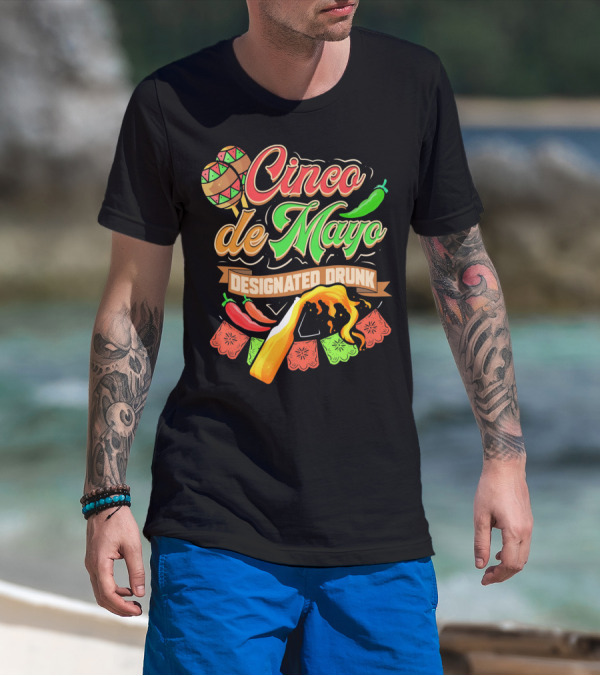 Cinco De Mayo Designated Drunk Peppers Beer Fiesta T-Shirt