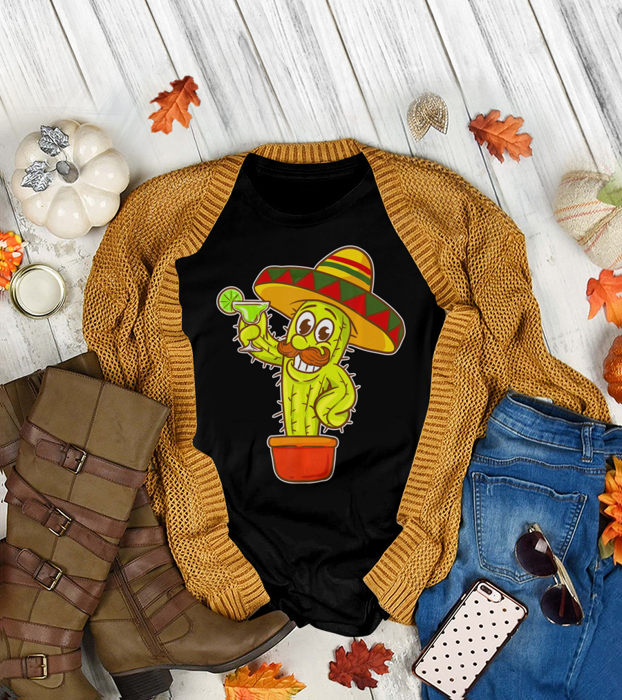CINCO DE MAYO CACTUS COSTUME SOMBRERO MARGARITA T-Shirt